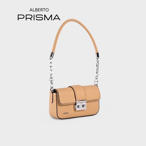 Alberto Prisma Shoulder Bag (Category: Shoulder Bags) located in Quezon City. Submitted by fhttttt28 (Listing ID 1469185038, Image 2). Description: - Brand/Model: Alberto Prisma Shoulder Bag - Design: Clean, structured rectangular shape with a classic top flap closure - Hardware: Secure and stylish metal push-lock closure - Strap: Elegant combination of chain links and a smooth leather top handle - Capacity: Compact size, ideal for carrying your 