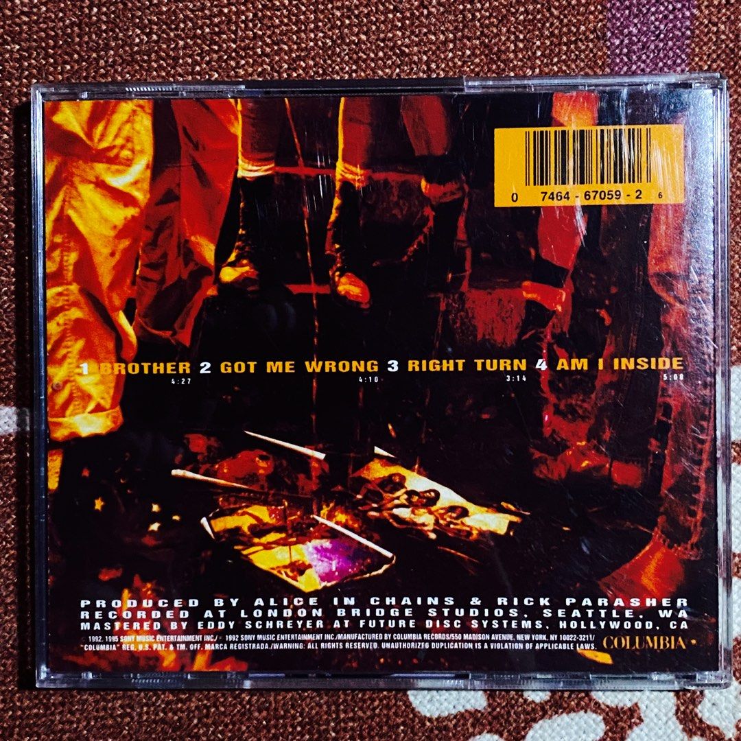 Alice In Chains - SAP EP CD (Category: CDs & DVDs) located in Taguig. Submitted by znarfscriber (Listing ID 1469244656, Image 2). Description: Alice In Chains SAP EP CD Made In The USA Columbia Records 1992 Cover: EX Media: NM RFS: Decluttering/Need Funds.
