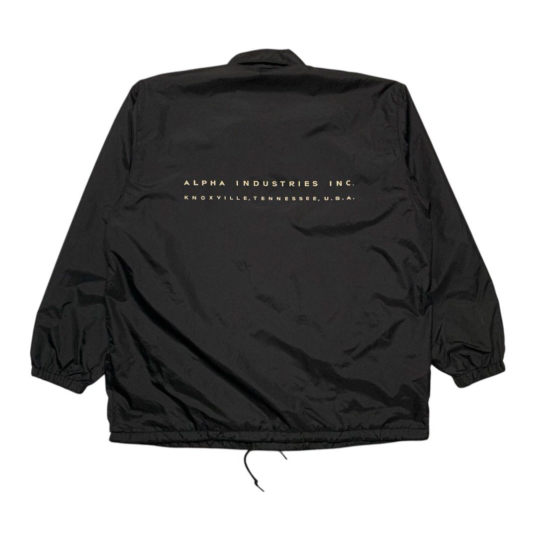 Alpha Industries Buttondown Nylon Coach Jacket (Category: Coats, Jackets and Outerwear) located in Baguio. Submitted by thesecretshop_ph (Listing ID 1469244904, Image 2). Description: Size: Large Lenght: 30” Width: 25” Issue: -.
