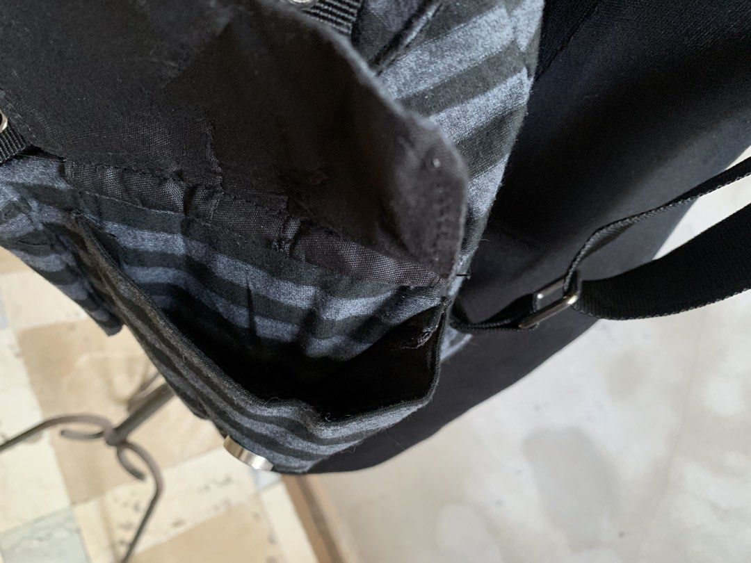 ALT PUNK GRUNGE ROCK BLACK GREY STRIPE BACKPACK (Category: Backpacks) located in Tarlac. Submitted by thrice.closet (Listing ID 1469387301, Image 2). Description: last photo for reference only.