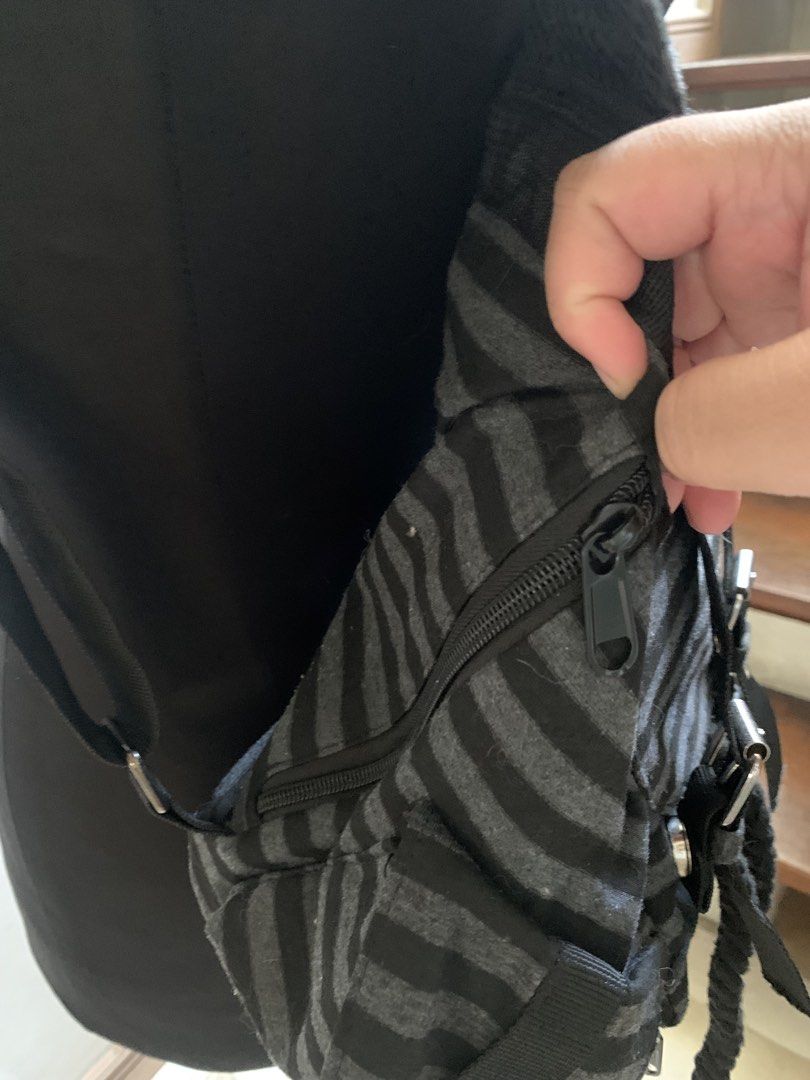 ALT PUNK GRUNGE ROCK BLACK GREY STRIPE BACKPACK (Category: Backpacks) located in Tarlac. Submitted by thrice.closet (Listing ID 1469387301, Image 3). Description: last photo for reference only.
