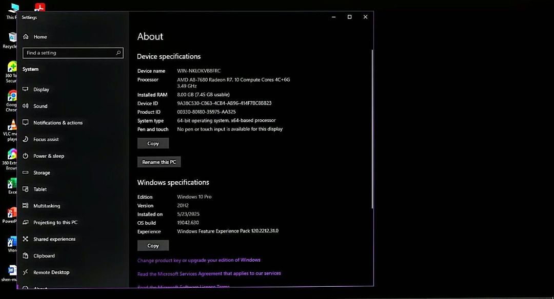 AMD A8-7600 Windows 10 Pro Desktop PC (Category: Desktops) located in Caloocan City. Submitted by martinezsh21331 (Listing ID 1469180190, Image 2). Description: - OS: Windows 10 Pro (Ready to use) - Processor: AMD A8-7600 with Radeon R7 - Memory: 8GB RAM - Storage: Internal SSD - Cooling: Two front intake fans - Condition: Clean interior wiring, boots normally, perfect for everyday tasks.
