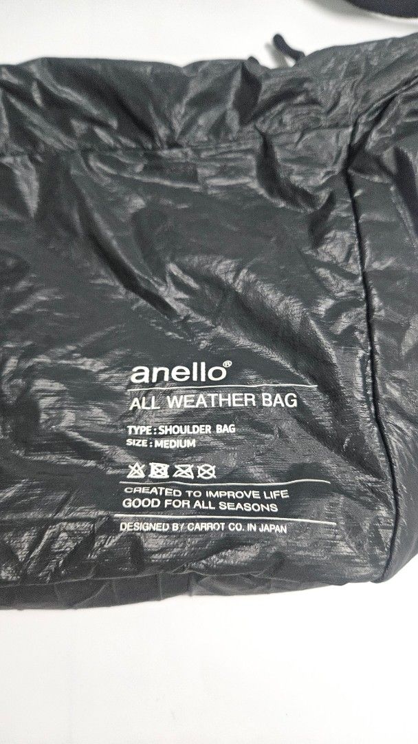 anello All Weather Shoulder Bag Medium Black (Category: Sling Bags) located in Alfonso. Submitted by jbcamet (Listing ID 1469272785, Image 2). Description: - Authentic anello medium shoulder bag designed by Carrot Co. in Japan - Made from durable, stylish black crinkled nylon material - Equipped with waterproof zippers to keep your essentials safe on rainy days - Spacious main compartment featuring convenient inner pockets - Adjustable wide shoul
