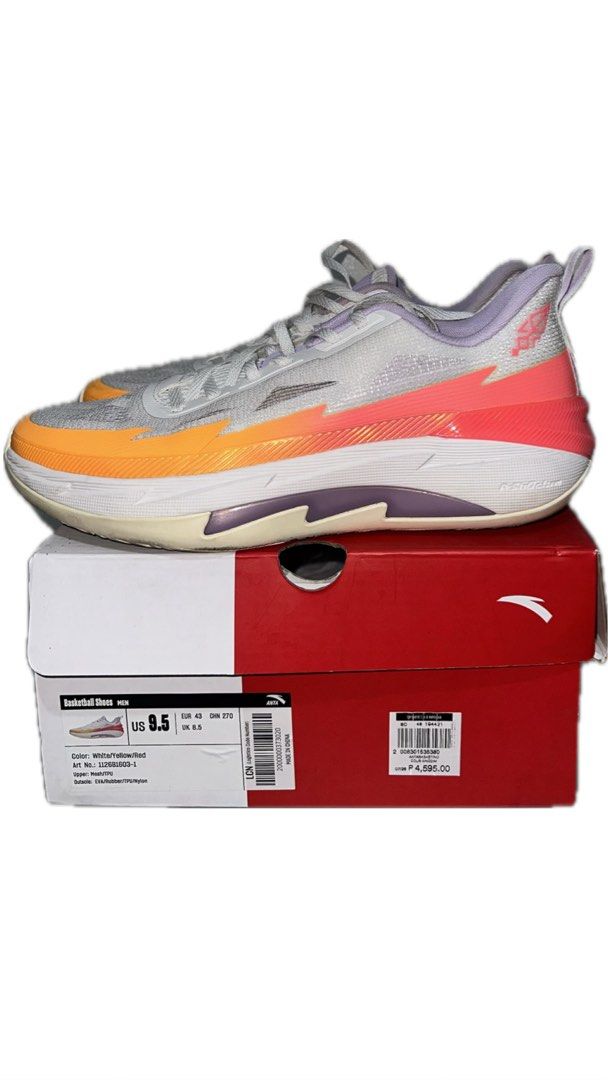 Anta Basketball Shoes (Category: Sneakers) located in Cebu City. Submitted by yahoooooooooooo (Listing ID 1469260466, Image 1). Description: ANTA BASKETBALL SHOES -WORN ONLY ONCE -RFS:WRONG SIZE -SIZE: US 9.5 -INCLUSION ORIGINAL BOX -ORIG PRICE: ₱4,595 🏷️ SELLING PRICE: ₱ 3,800 -PM FOR MY FB ACCOUNT -FOR MORE PICS & VIDS -CAN ALSO DO VC.