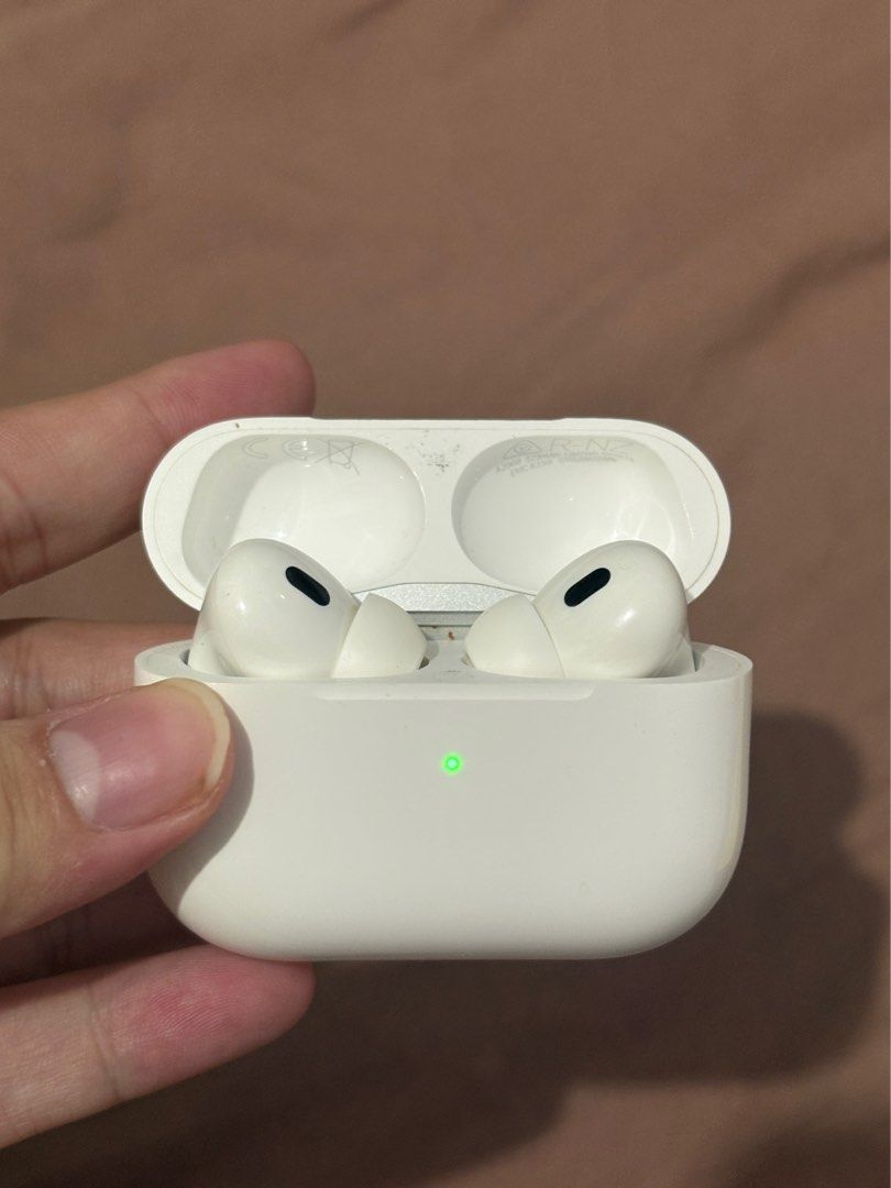 Apple AirPods Pro 2 Authentic (Category: Earphones) located in Calamba. Submitted by chleomikaela (Listing ID 1469251081, Image 1). Description: - Authentic Apple AirPods Pro with MagSafe Charging Case (USB-C port) - Includes both left and right earbuds - 100% fully functional with excellent battery life .