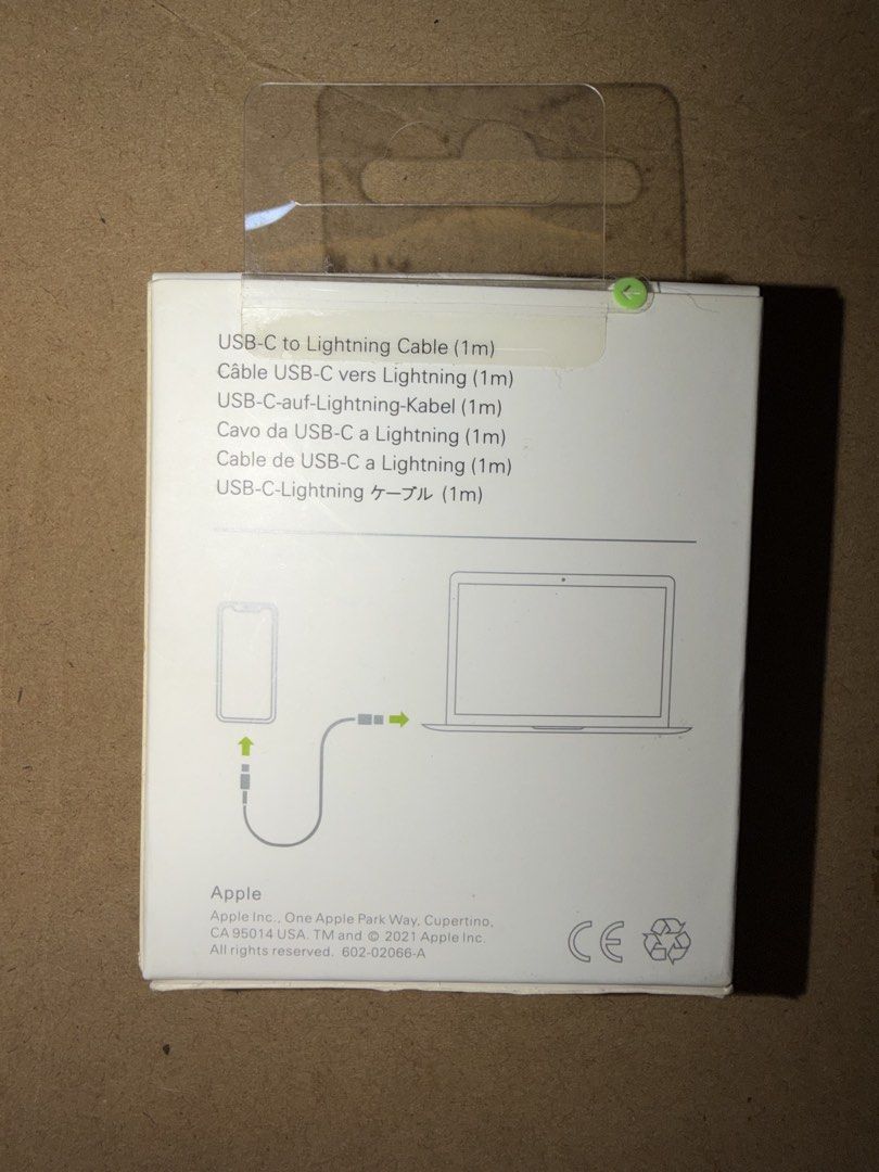 Apple cable (Category: Chargers & Cables) located in Bayan Lepas. Submitted by suzzz__211 (Listing ID 1469352389, Image 2). Description: - Brand: Apple - Type: USB-C to Lightning Cable - Length: 1 meter (1m) - Model: A1703 / MQGJ2ZM/A - Condition: Brand new in original retail packaging - Features: Supports fast charging and data transfer between iPhone and USB-C enabled devices or laptops.