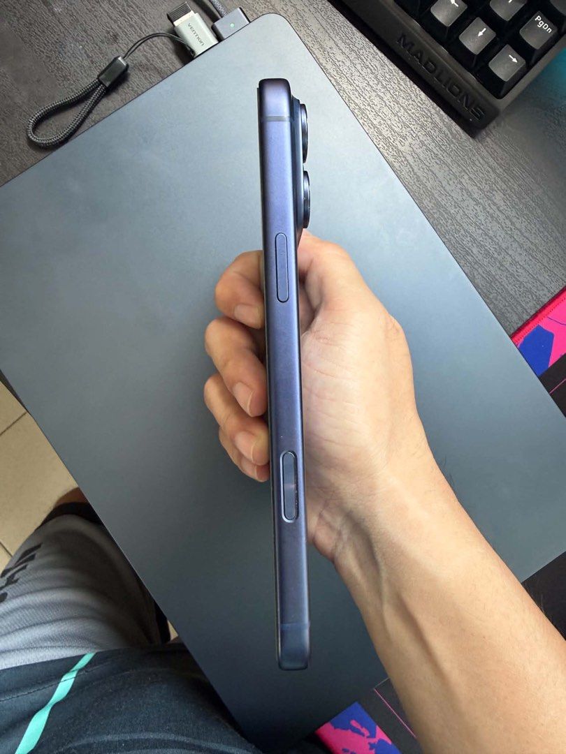 Apple iPhone 17 Pro Max 256 GB (RUSH) (Category: iPhone 17 Series) located in Manila. Submitted by jjj042011 (Listing ID 1469312547, Image 2). Description: - Color: Blue - Condition: Excellent, clean display and spotless sides with no major dents or scratches - Buttons: Volume rocker, action button, and power button all working smoothly - Status: Factory unlocked, ready for a new owner - 100% BH UNDER WARRANTY TIL JAN 2027 - No box included.