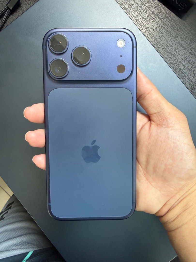 Apple iPhone 17 Pro Max 256 GB (RUSH) (Category: iPhone 17 Series) located in Manila. Submitted by jjj042011 (Listing ID 1469312547, Image 1). Description: - Color: Blue - Condition: Excellent, clean display and spotless sides with no major dents or scratches - Buttons: Volume rocker, action button, and power button all working smoothly - Status: Factory unlocked, ready for a new owner - 100% BH UNDER WARRANTY TIL JAN 2027 - No box included.