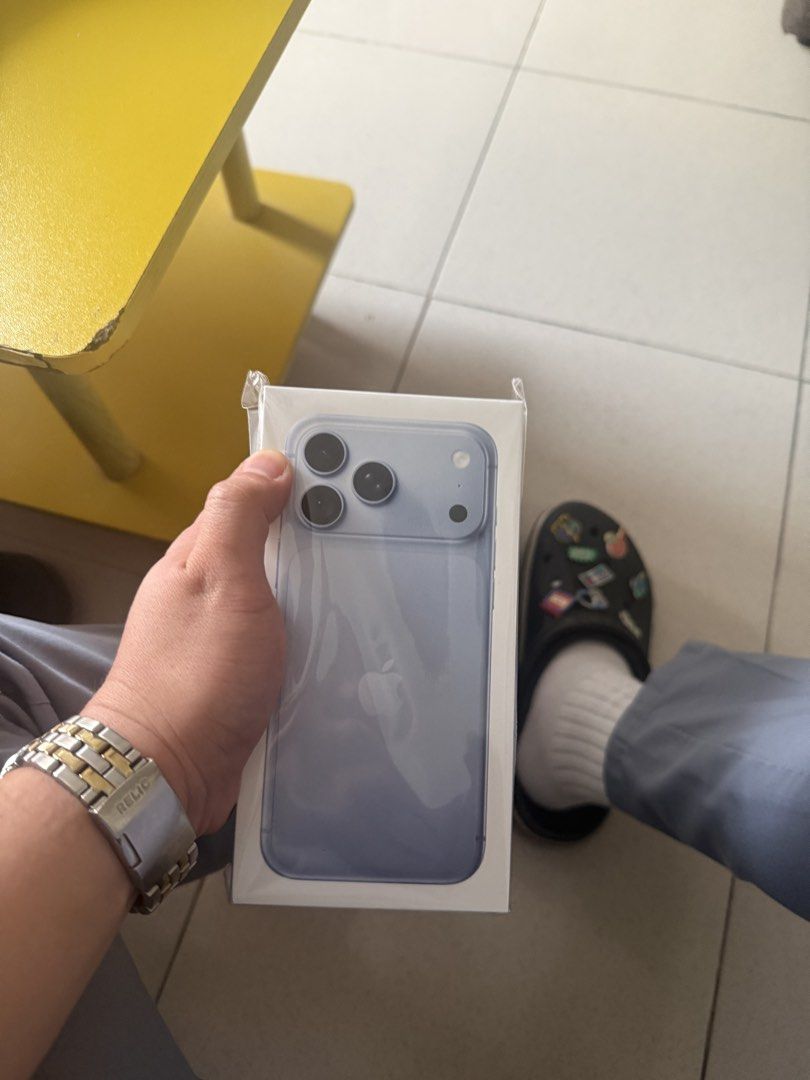 Apple iPhone 18 pro max 256gb (Category: iPhone X Series) located in Manila. Submitted by jeru0689 (Listing ID 1469248187, Image 2). Description: Sealed box, blue color option. Factory plastic wrap still attached. Unopened and untouched. Ready for setup. brand new unit ntc openline sealed 256gb glacier color.