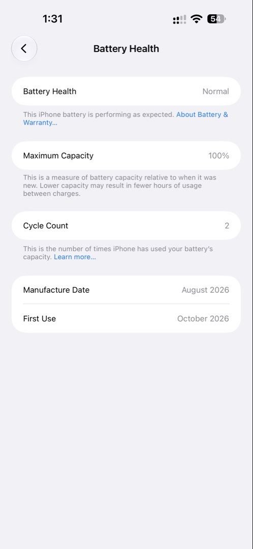 Apple iPhone 18 Pro Max 256GB (Category: iPhone 18 Series) located in Manila. Submitted by plantss (Listing ID 1469378406, Image 3). Description: ‼️FOR SWAP ONLY TO iPhone 18 Pro Max 256GB BURGUNDY‼️ - Model: Apple iPhone 18 Pro Max - Storage: 256GB - Battery Health: 100% (Only 2 cycle counts) - Warranty: Apple limited warranty AND Gadget Protection active until October 2027 - Inclusions: Original box included .