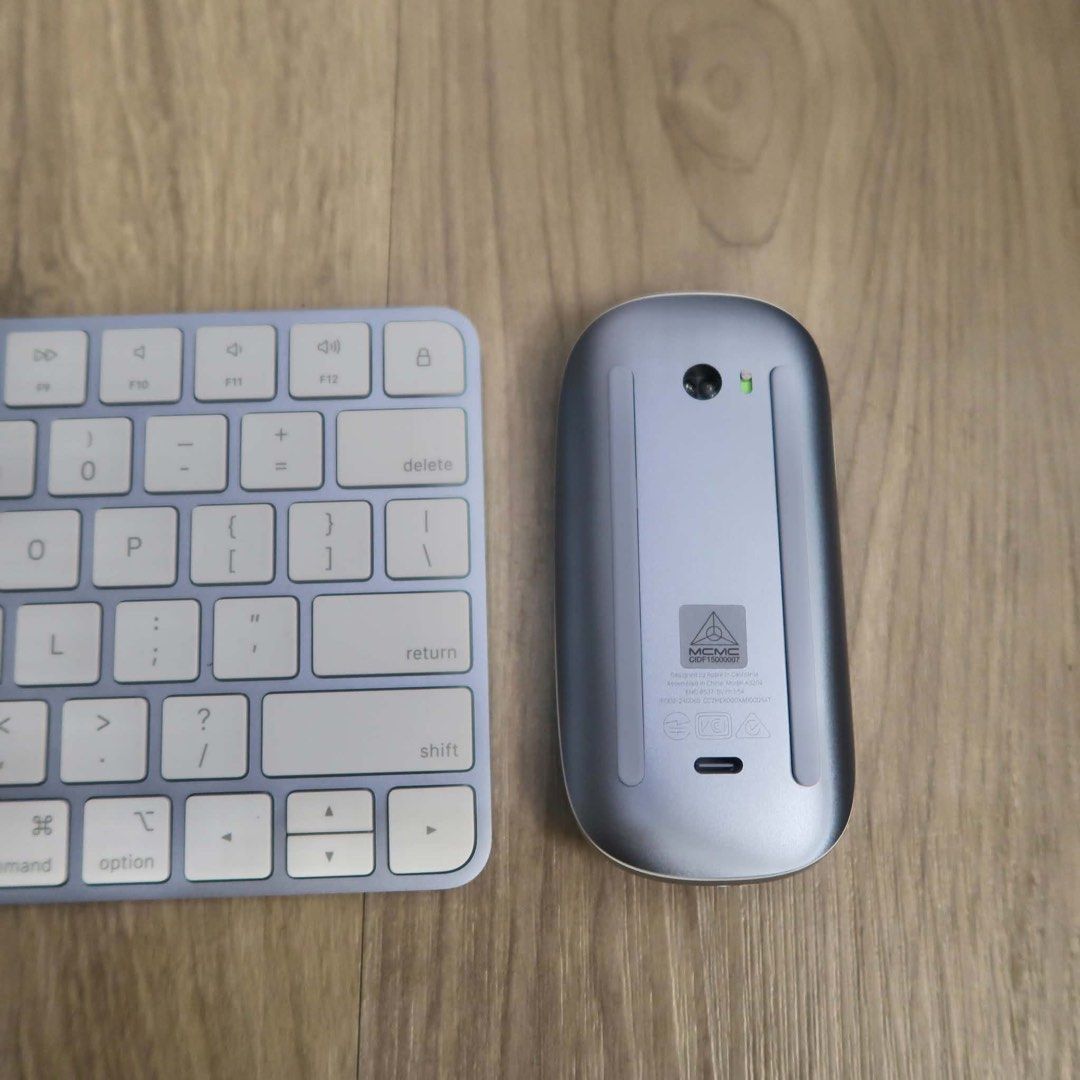Apple Magic Keyboard and Magic Mouse (Category: Computer Keyboard) located in Manila. Submitted by gentlewind_62f064 (Listing ID 1469258769, Image 2). Description: - Authentic Apple Magic Keyboard & Magic Mouse set - Stylish and rare Blue colorway with sleek aluminum finish - Wireless Bluetooth setup for a clean, cable-free desk - Built-in rechargeable batteries charged via USB-C ports - Responsive keys and smooth multi-touch mouse surface - Perf