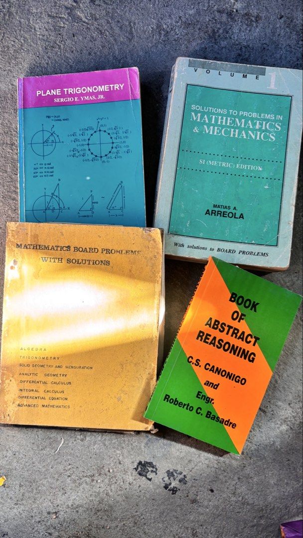 Assorted Engineering Mathematics Science Business Textbooks Reviewers (Category: Textbooks) located in Caloocan City. Submitted by boldcrystal.64c51d (Listing ID 1469228952, Image 3). Description: - Large bundle of college textbooks covering engineering, math, science, and business - Includes calculus, physics, algebra, economics, statistics, and professional codes - Condition: Cover wear, folded corners, and some taped spines across various volu