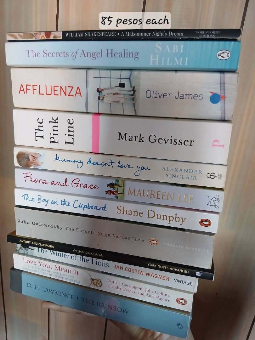 Assorted Fiction and Non-Fiction Novels - Various Prices (Category: Storybooks) located in Tarlac. Submitted by therecluse.bibliophileph (Listing ID 1469280352, Image 3). Description: - Genre: Fiction, memoir, and non-fiction titles - Featured Authors: Dave Pelzer, William Shakespeare, Amy Tan, and more - Price: ₱45 to ₱100 each (depending on the stack) - Perks: Bundle deals available for specific sets - Note: Message first to check individual bo