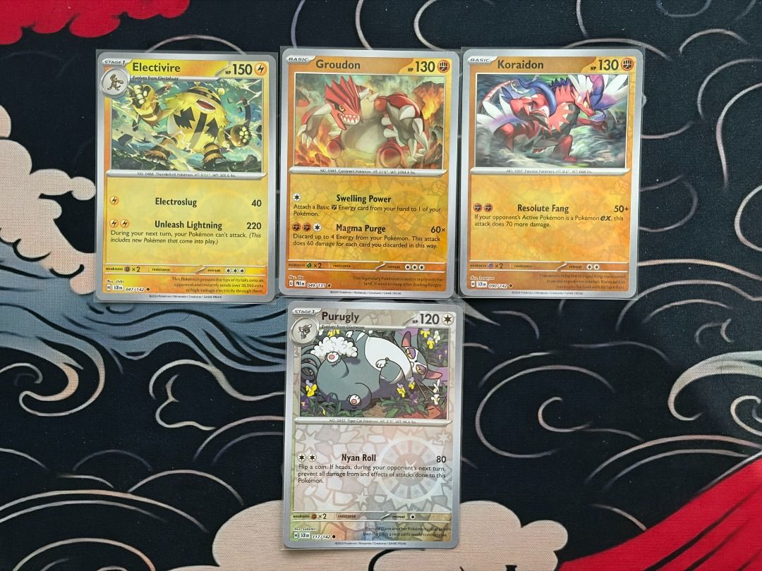 Assorted Reverse Holos (Category: Raw Singles) located in Makati City. Submitted by route199 (Listing ID 1469304285, Image 3). Description: ₱25 each ₱50 minimum order ₱250 take all Sinistcha - Pitch Black Weedle - Chaos Rising Grubbin - Stellar Crown Braixen - Chaos Rising Charcadet - Paradox Rift Armarouge - Pitch Black Azumarill - Stellar Crown Metagross - Chaos Rising Pikipek - Pitch Black Furfrou - Perfect Order Type: Null - Pitch Black Bunea