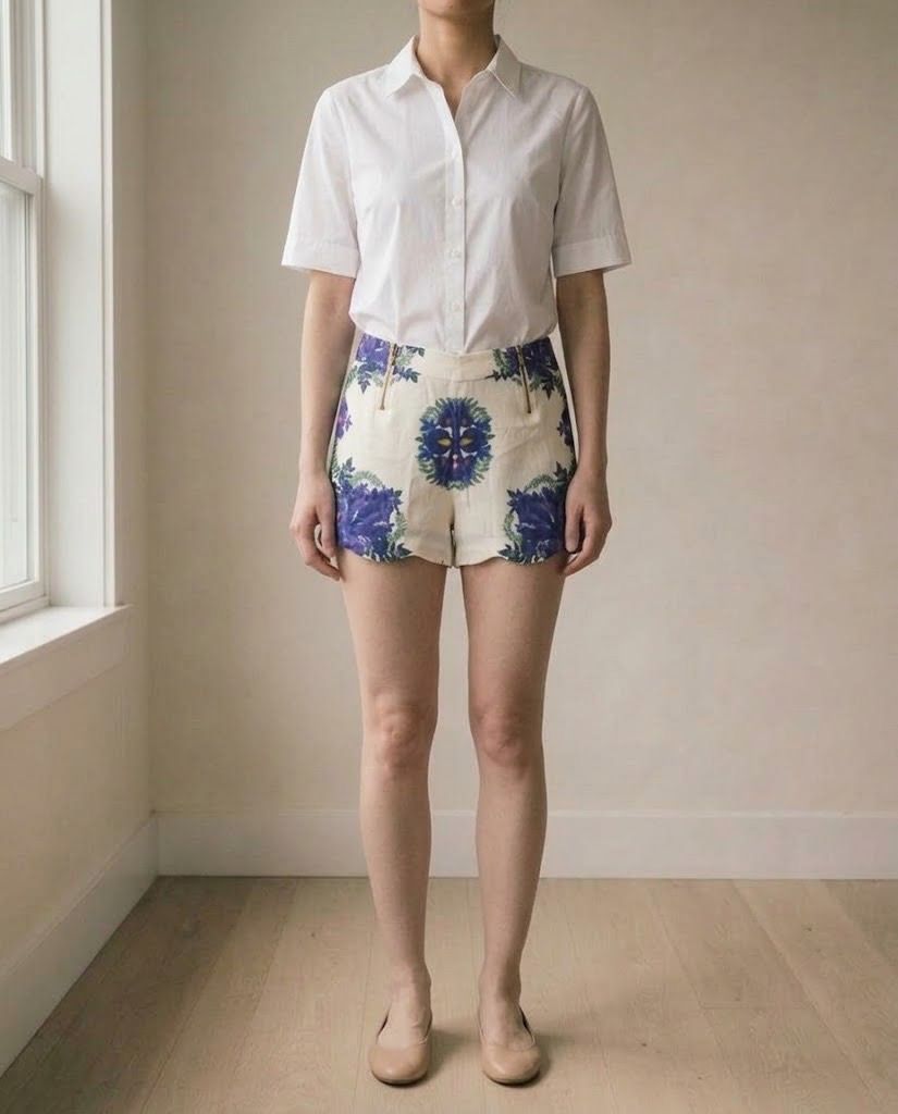 ATMOSPHERE CREAM FLORAL SHORTS (Category: Shorts) located in Marikina City. Submitted by minimalistmanila (Listing ID 1469322561, Image 1). Description: Atmosphere cream floral shorts. Fits medium 28. Bought in Primark London. Never worn. Order now! *Model is 5'5..