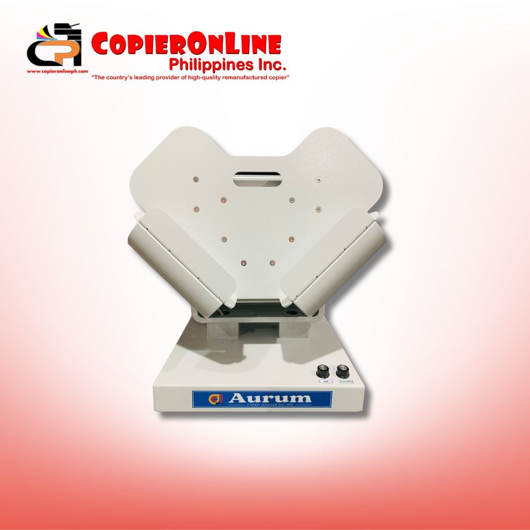 Aurum SG-100 Paper Jogger (Category: Office & Business Technology) located in Quezon City. Submitted by copieronlineinc (Listing ID 1469222440, Image 1). Description: 📄 AURUM SG-100 PAPER JOGGER ✨ ALIGN YOUR STACK. STREAMLINE YOUR WORKFLOW. Get your paper stacks neat and print-ready! 💨 The SG-100 uses air assistance and adjustable jogging to help align sheets for efficient paper preparation. ⚙️ Specifications • Capacity: 1,000 sheets (80 gsm) •