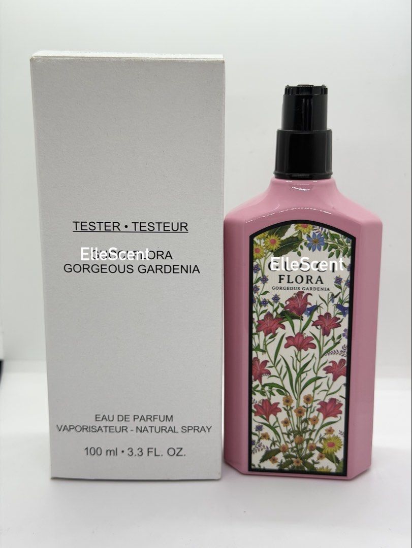 Authentic Gucci Gorgeous Gardenia EDP Tester (Category: Fragrance & Deodorants) located in Mandaluyong City. Submitted by elle_scent (Listing ID 1469256881, Image 1). Description: GUCCI FLORA GORGEOUS GARDENIA EAU DE PARFUM – 100ML TESTER 🌸 💗 Sweet, floral, feminine, and irresistibly charming! Fall in love with Gucci Flora Gorgeous Gardenia, a delightful fragrance that blends fruity sweetness with beautiful white florals and a delicious sugary 