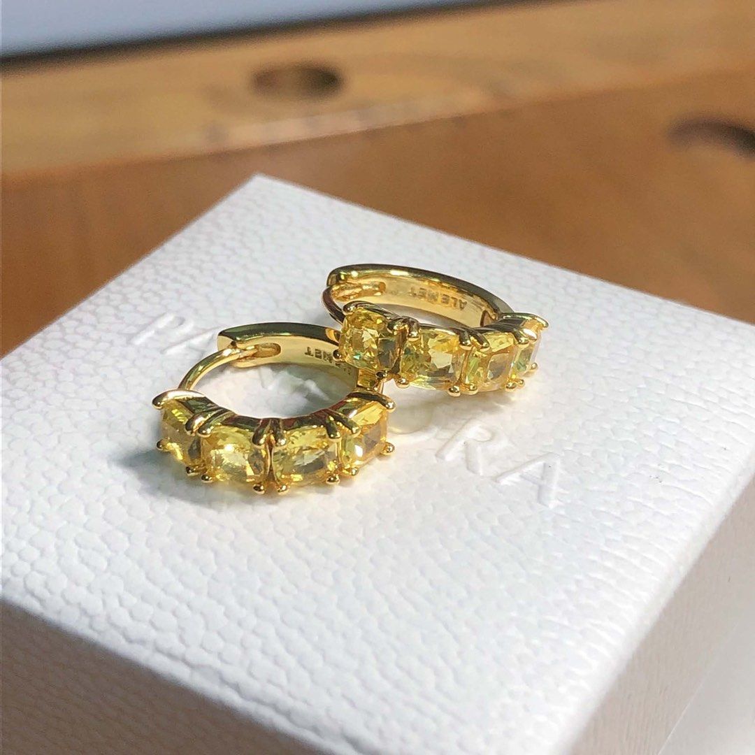 Authentic Pandora Yellow Huggie Hoop Earrings (Category: Earrings) located in Manila. Submitted by daintyjewels (Listing ID 1469251539, Image 1). Description: .