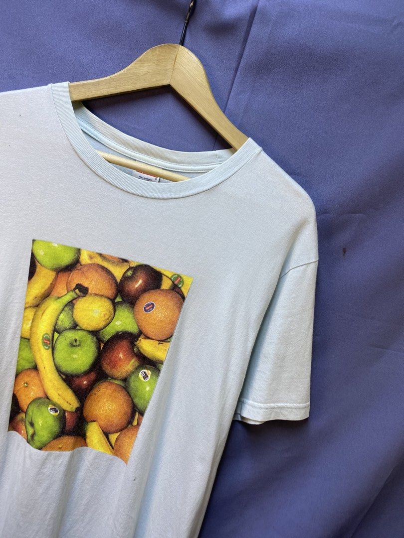 AUTHENTIC SUPREME “FRUIT TEE” (Category: Tshirts & Polo Shirts ) located in Makati City. Submitted by drip.poww (Listing ID 1469334334, Image 2). Description: - Authentic Supreme - Size: Large - Dimes: 22x29 - Authentic - Yellow stain need wash - Excellent condition - Need wash, fresh from bale - Material: 100% Cotton Please don’t expect too much—these are thrifted (ukay) items. 😊 !!STILL NEGOTIABLE!!.