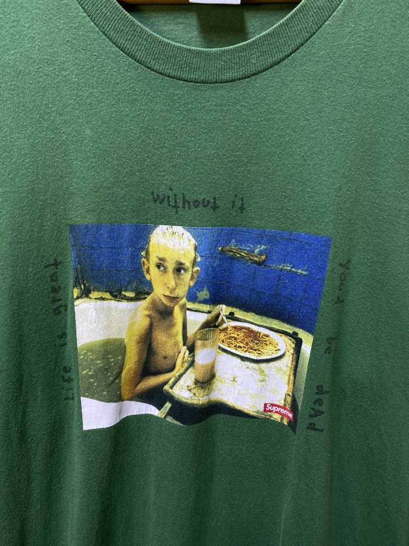 Authentic Supreme “Gummo Bath tub tee” (Category: Tshirts & Polo Shirts ) located in Makati City. Submitted by drip.poww (Listing ID 1469336221, Image 3). Description: - Authentic Supreme - Color: Green - Size: Large - Dimes: 22.5x29 - Authentic - Excellent condition - Need wash, fresh from bale - Material: 100% Cotton Please don’t expect too much—these are thrifted (ukay) items. 😊 !!STILL NEGOTIABLE!!.