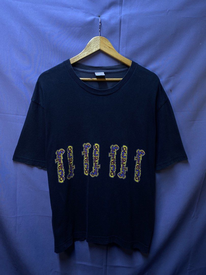 AUTHENTIC SUPREME TEE (Category: Tshirts & Polo Shirts ) located in Makati City. Submitted by drip.poww (Listing ID 1469332917, Image 1). Description: - Authentic Supreme - Color: black - Size: Large - Dimes: 24x29 - Authentic - Fade yung loob ng damit pero sa labas all goods - Excellent condition - Need wash, fresh from bale - Material: 100% Cotton Please don’t expect too much—these are thrifted (ukay) items. 😊 !!STILL NEGOTIABLE!!.