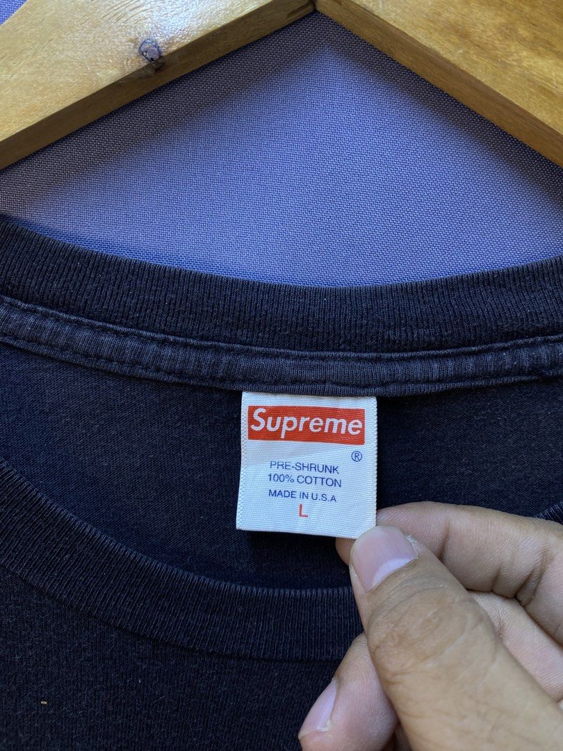 AUTHENTIC SUPREME “THE KILLER” (Category: Tshirts & Polo Shirts ) located in Makati City. Submitted by drip.poww (Listing ID 1469333447, Image 3). Description: - Authentic Supreme - Color: Black - Size: Large - Dimes: 23x28 - Issue: Last pic - Authentic - Excellent condition - Need wash, fresh from bale - Material: 100% Cotton Please don’t expect too much—these are thrifted (ukay) items. 😊 !!STILL NEGOTIABLE!!.