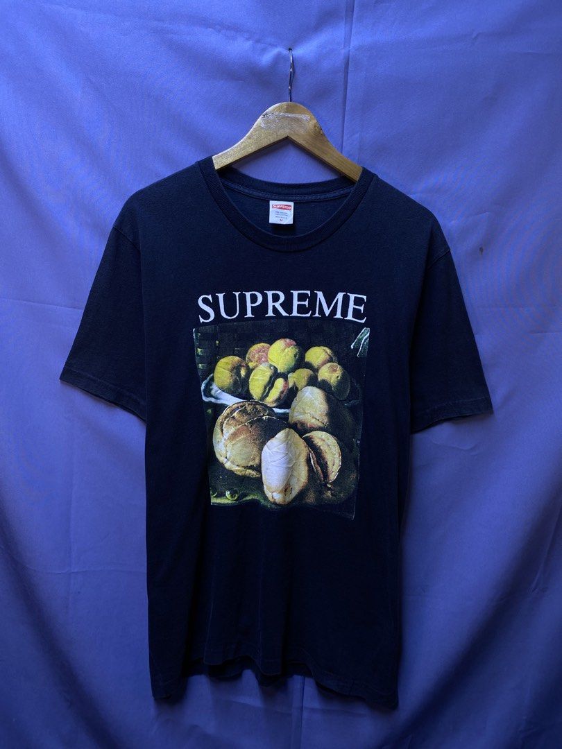 Authentic Supremme “still life” tee (Category: Tshirts & Polo Shirts ) located in Makati City. Submitted by drip.poww (Listing ID 1469338650, Image 1). Description: - Authentic Supreme - Color: Black - Size: Meduim - Dimes:20x28 - Authentic - Excellent condition - Need wash, fresh from bale - Material: 100% Cotton Please don’t expect too much—these are thrifted (ukay) items. 😊 !!STILL NEGOTIABLE!!.