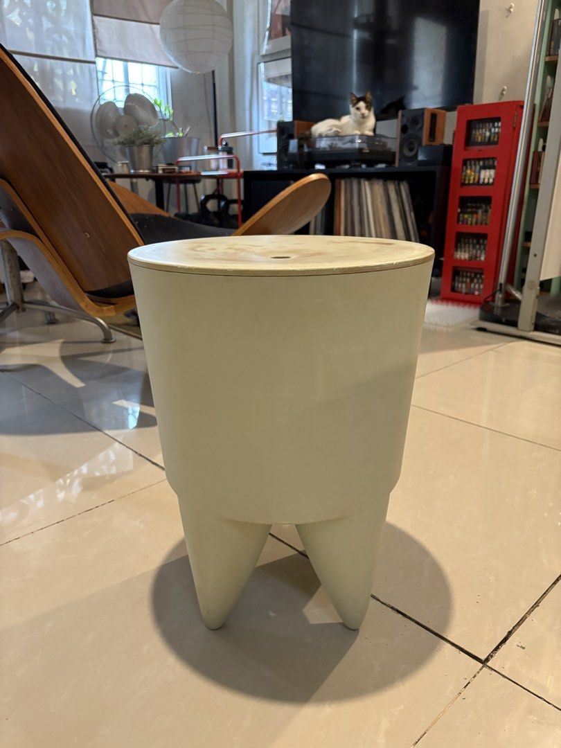 Authentic Vintage Philippe Starck “Bubu 1er” Storage Stool / Side Table (Category: Chairs) located in Quezon City. Submitted by se2ndlookph (Listing ID 1469276971, Image 2). Description: Authentic Vintage Philippe Starck “Bubu 1er” Storage Stool / Side Table Iconic 1991 dual-function design piece by Philippe Starck for XO Design. It functions beautifully as a lightweight accent seat or side table, featuring a removable lid that opens up to 15 lit