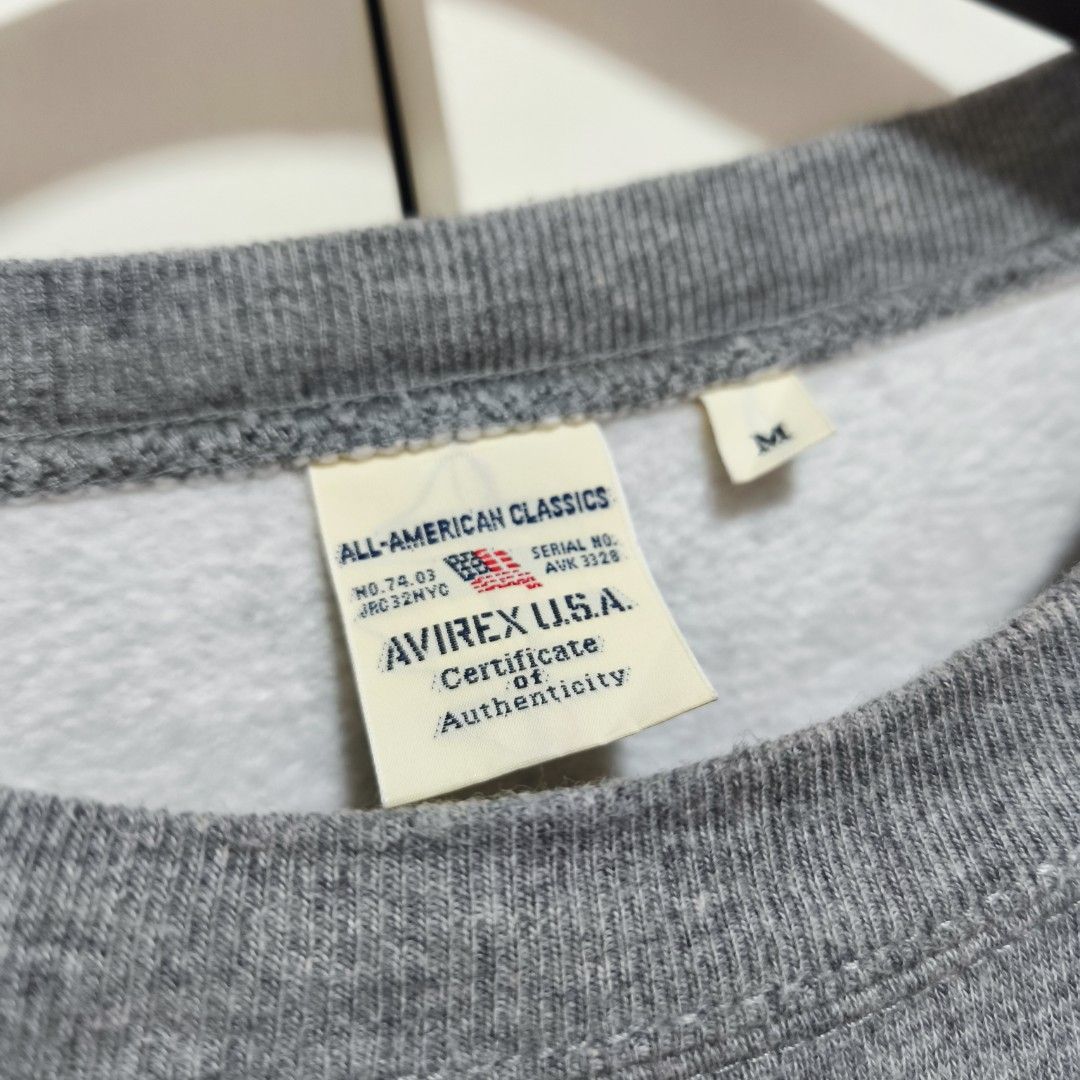 AVIREX USA U.S.M.C.A.S Crewneck Pullover (Category: Coats, Jackets and Outerwear) located in Caloocan City. Submitted by thriftdeluxe3305 (Listing ID 1469234250, Image 3). Description: AVIREX USA U.S.M.C.A.S Crewneck Pullover Width: 21 Length: 26 Size M on tag --- Color Rate: 10/10 Condition: 9.8/10 (Excellent Condition; Like New) *washed and ready to use* --- 1,500php PLUS SHIPPING FEE.