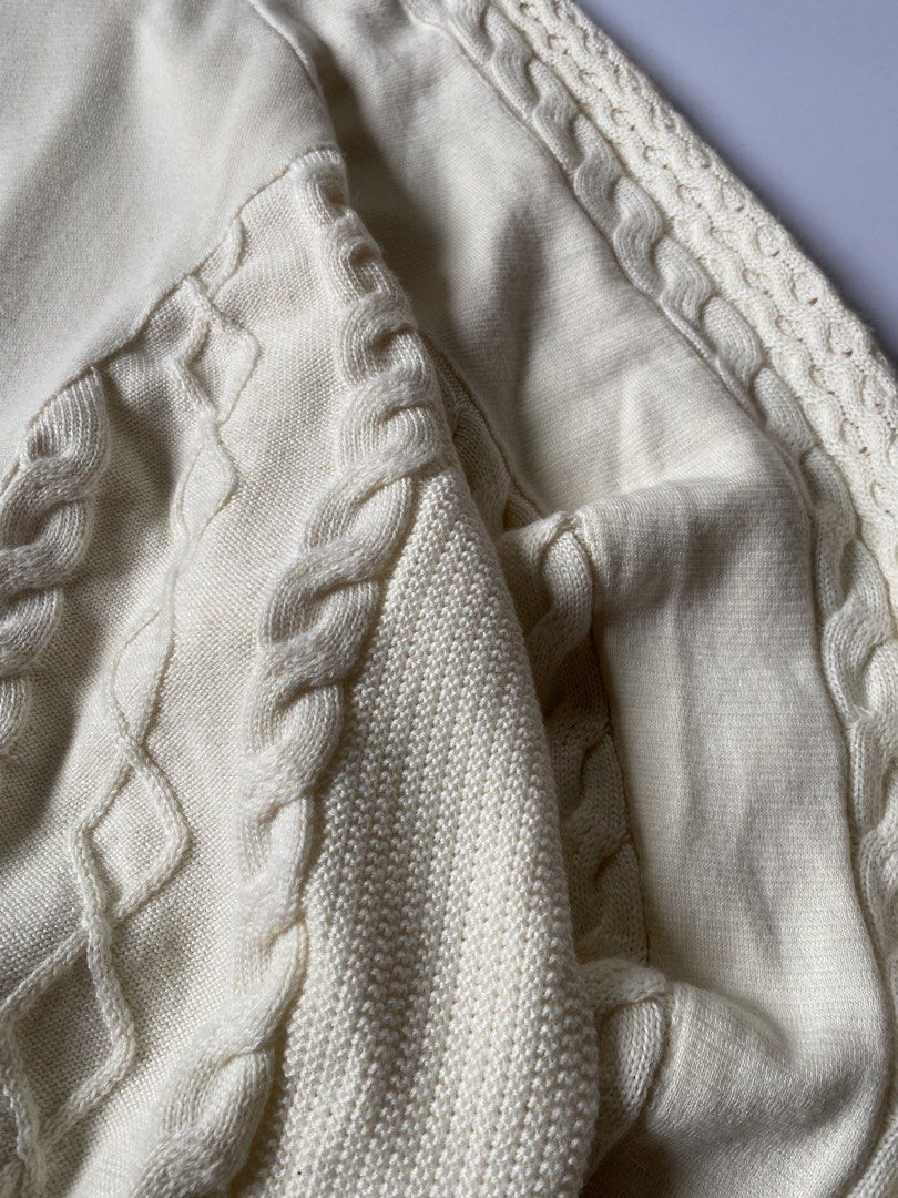 AW2018 Y/Project Oversized Panel Constructed Cable Knit Sweater (Category: Coats, Jackets and Outerwear) located in Baguio. Submitted by the_gunstore (Listing ID 1469324219, Image 2). Description: Size tagged: S Issue: Stains, Hole Width:26.5 Length:28 Shoulder: Sleeve:33.