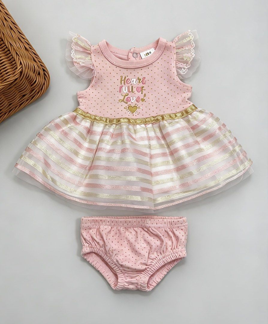 Baby dress with bloomers (Category: Babies & Kids Fashion) located in Quezon City. Submitted by zippy123 (Listing ID 1469338871, Image 1). Description: Baby colors 6m on tag good as new .