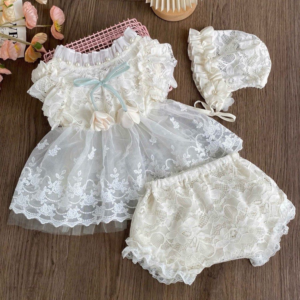 Baby white dress (Category: Babies & Kids Fashion) located in Manila. Submitted by babyjemmi (Listing ID 1469344468, Image 1). Description: White dress set Size 12-18 months But fits 6 months + No issue Worn once 📍Vergonville subdivision las piñas.