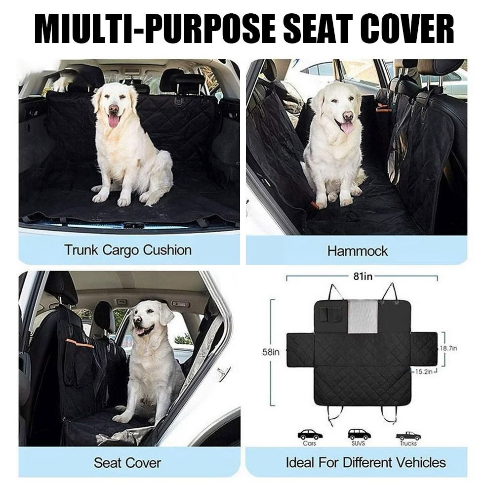 Backseat car mat for pets (Category: Homes & Other Pet Accessories) located in Caloocan City. Submitted by buymekatey (Listing ID 1469226311, Image 1). Description: - 3-in-1 multi-purpose design: Use as a standard seat cover, protective hammock, or trunk cargo cushion - Universal fit: Measures 58" x 81", perfect for most cars, SUVs, and trucks - Non-slip & secure: Features a non-slip backing, seat anchors, and snap buckles to keep the cover in pl