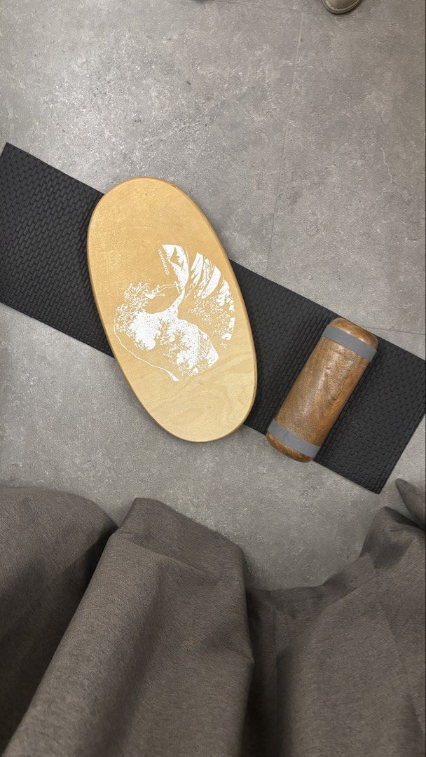 Balbo Wooden Balance Board (Category: Toning & Stretching Accessories) located in Muntinlupa City. Submitted by a.declutterer (Listing ID 1469251917, Image 2). Description: Length: 22” Width: 11.5” Very light signs of use except some warping on rubber bands. Rfs: decluttering/moving out soon .