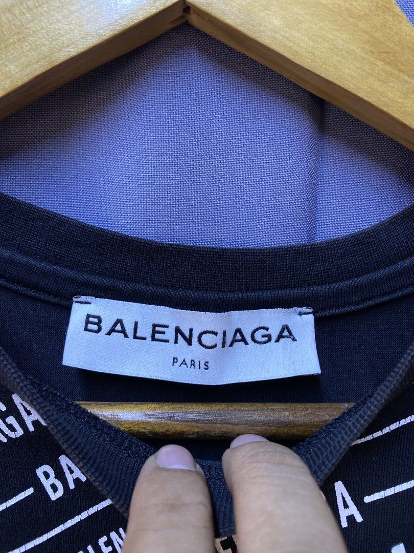 BALECIAGA “ALL OVER PRINT” (Category: Tshirts & Polo Shirts ) located in Makati City. Submitted by drip.poww (Listing ID 1469321846, Image 3). Description: - Balenciaga - Color: Black - Size: Black - Dimes: 20x27 - Authentic - Excellent condition - Need wash, fresh from bale - Material: 100% Cotton Please don’t expect too much—these are thrifted (ukay) items. 😊 !!STILL NEGOTIABLE!!.