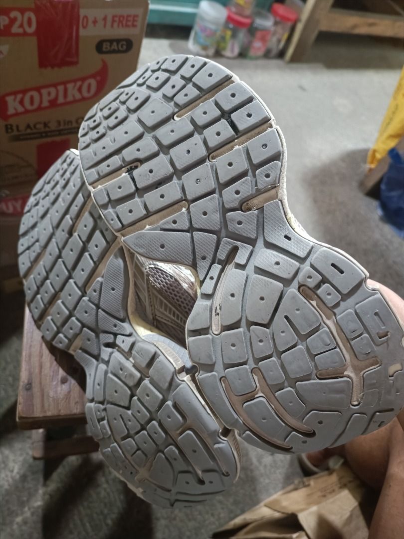 Balenciaga 10X Runner Sneakers Size 41 (Category: Sneakers) located in Cabuyao City. Submitted by claybishop (Listing ID 1469275736, Image 3). Description: - Brand: Balenciaga 10X Runner - Colorway: Beige and grey - Size: 41 (stamped on front and tongue) - Material: Chunky mesh and polyurethane with distressed detailing - Design: Thick laces and segmented rubber outsole - Condition: Previously worn with minor dirt on the soles.