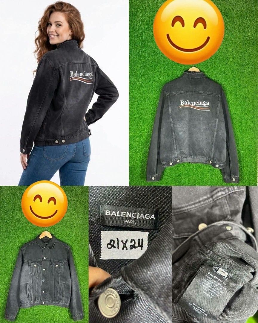 balenciaga denim jacket (Category: Luxury Apparel) located in San Jose del Monte. Submitted by luxurygarments (Listing ID 1469261916, Image 1). Description: .