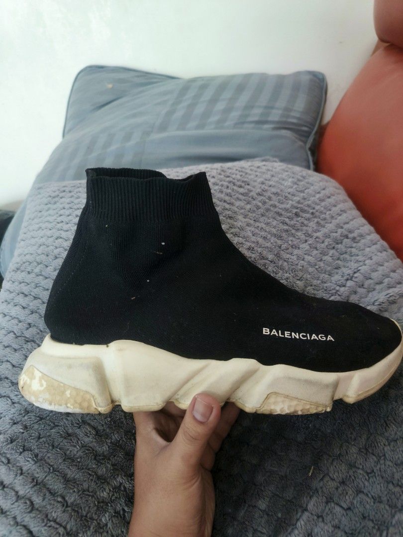 Balenciaga Speed Trainer Black White (Category: Sneakers) located in Batangas. Submitted by thbgbrr (Listing ID 1469259979, Image 1). Description: B a l e n c i a g a Speed Trainers (cracked soles) size EU 42 / US 9 AS IS shoes only! for shipping only free shipping via Spx delivery .