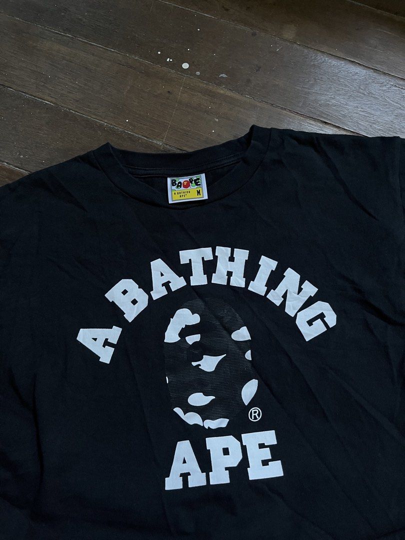 Bape By A Bathing Ape ABC Stripe Camo College Tee (Category: Tshirts & Polo Shirts ) located in Bugallon. Submitted by thriftteas.00 (Listing ID 1469245729, Image 2). Description: Bape By A Bathing Ape ABC Stripe Camo College Tee Medium adult 21x26 No issue Excellent Condition Needwash only Complete tags Authentic/ Legit Claim 3500.