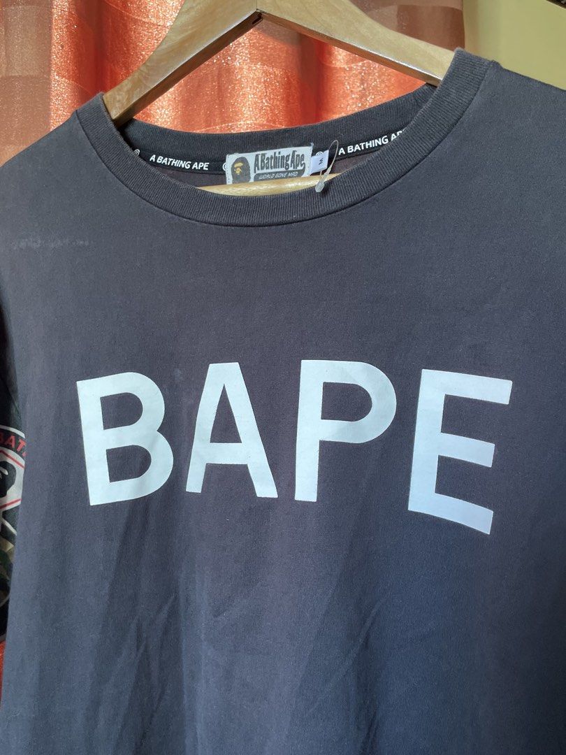 Bape Multi Motif Long Sleeve (Category: Tshirts & Polo Shirts ) located in Marikina City. Submitted by kaelnbellecloset (Listing ID 1469174238, Image 3). Description: Visible discoloration .