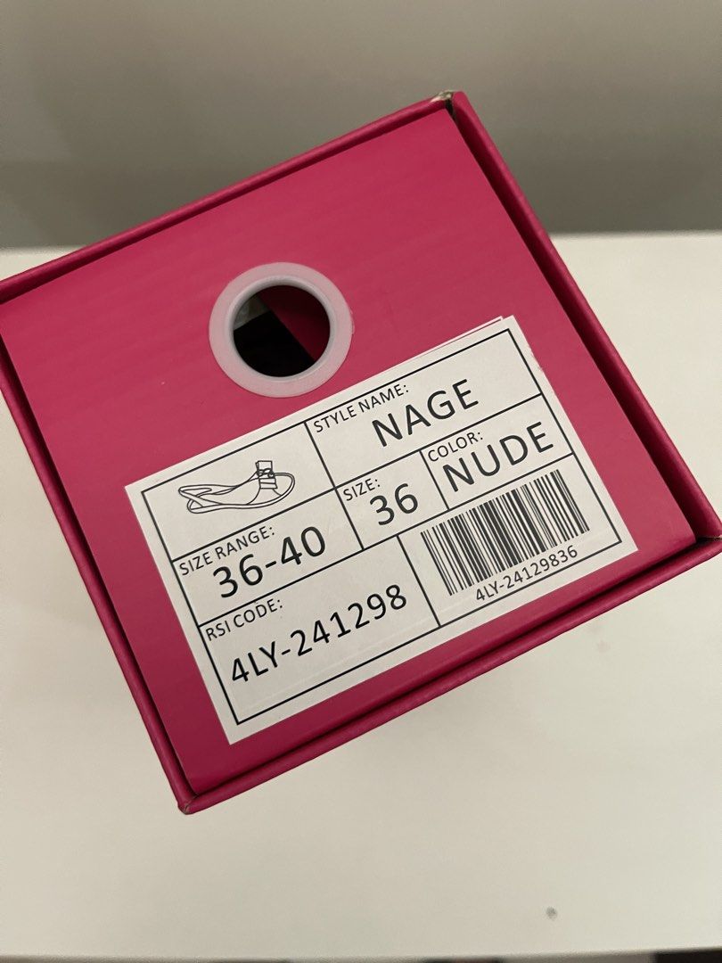 Barbie Nage Slingback Flats Nude Size 36 (Category: Flats & Sandals) located in Quezon City. Submitted by bravehorse_f1f6d5 (Listing ID 1469287093, Image 3). Description: - Brand: Barbie (Nage model) - Style: Slingback flats with open-toe design - Color: Versatile nude - Size: EU 36 - Details: Cute ribbon bow with gold 'B' monogram - Condition: Brand new - Inclusions: Original pink Barbie box and packaging tissue - Perfect for gifting or adding a