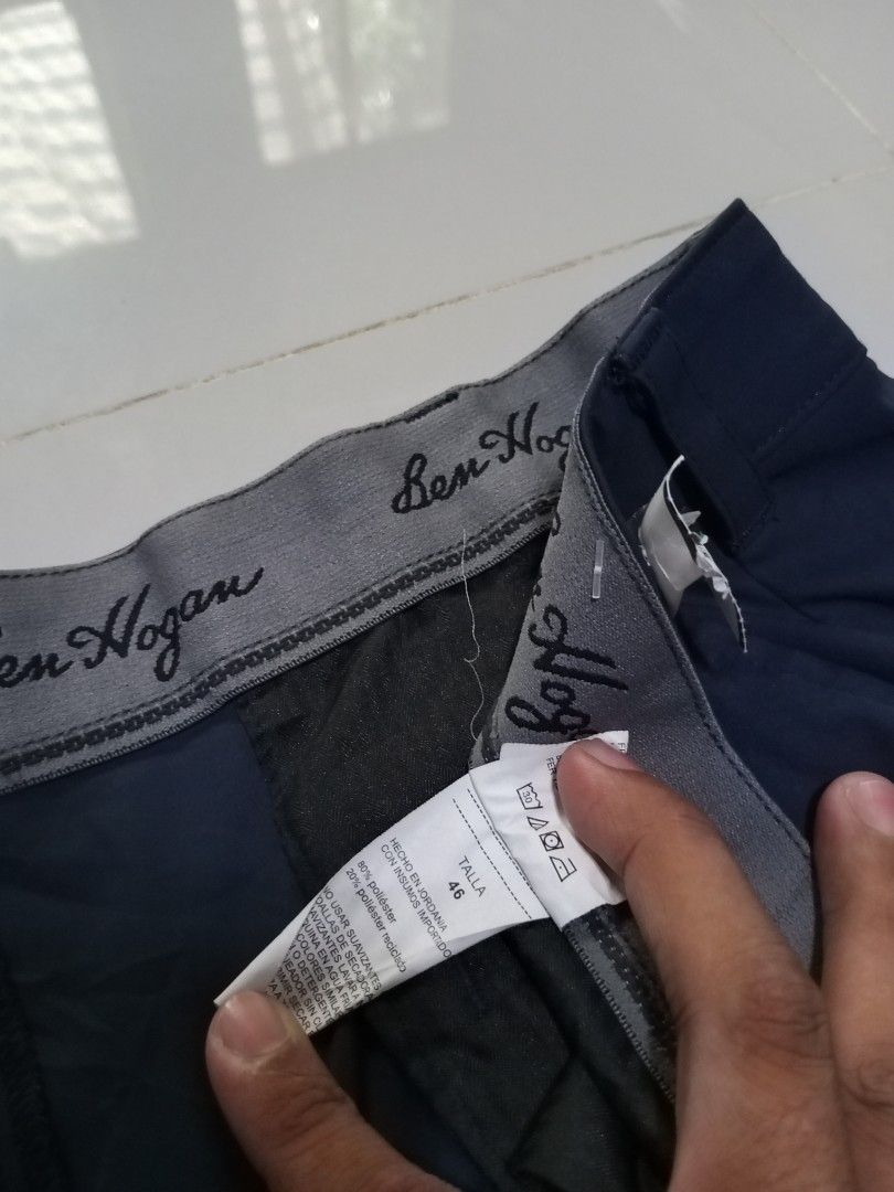 Ben Hogan Walk Short Stretch Size 46 (Category: Shorts) located in Magdalena. Submitted by magdalenathrift20 (Listing ID 1469168622, Image 3). Description: - Brand: Ben Hogan - Color: Dark Navy Blue - Size: 46 (Waistline fits 46 to 48) - Length: 21 inches - Material: 80% Polyester, 20% Recycled Polyester (Stretch fabric) - Features: Elastic inner waistband branding for extra comfort - Origin: Imported from Jordan.