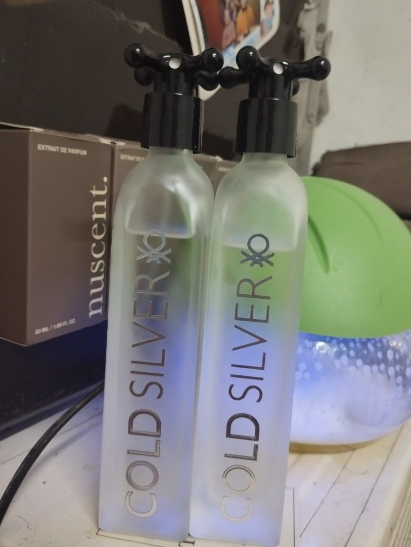 Benetton cold silver (Category: Fragrance & Deodorants) located in Mexico. Submitted by geraldtam726 (Listing ID 1469218551, Image 1). Description: Benetton Cold Silver 350 each. Free shipping. Package price 600 free shipping. No box. From reputable source. Original 💯%.