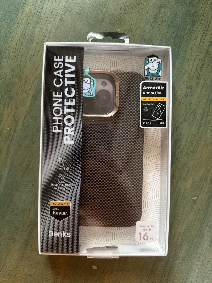 Benks ArmorTint Kevlar for iPhone 16 Pro (Category: Cases & Sleeves) located in Manila. Submitted by gochaseme (Listing ID 1469272123, Image 3). Description: Selling for iPhone 16 Pro Benks Kevlar Armortint / Armorair Ultra thin case Opened only at home, never worn outside basically brand new condition RFS: Impulse buy, too many carbon cases 1.5k only taguig pick up.