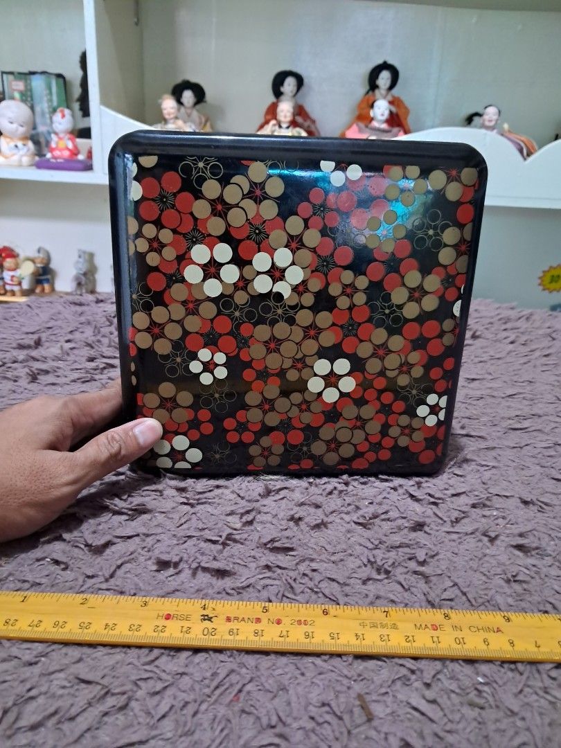 Bento box (Category: Food Organization & Storage) located in Cavite. Submitted by secretjapansurplus (Listing ID 1469221040, Image 3). Description: • Condition: Brand New Old Stock (BNOS). The lacquer finish retains its brilliant showroom shine, and the interior and exterior are completely clean with no chips or cracks. The original outer cardboard box shows minor signs of shelf and storage wear due to its age, adding to its genuine vintage charm