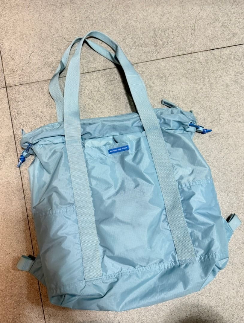 Beyond The Vines ParaPack 001 (Category: Backpacks) located in Malabon City. Submitted by angelamaclan (Listing ID 1469244045, Image 1). Description: - Brand: Beyond The Vines - Color: Light Blue - Versatile design: Converts from a tote bag to a backpack - Packable: Folds into its own attached small pouch for easy travel .