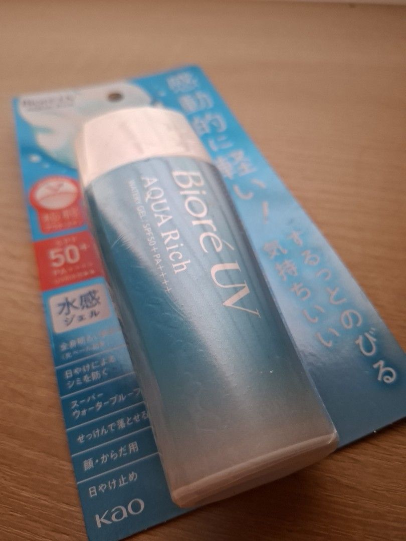 Biore Aqua Rich Sunscreen (Category: Face Care) located in Muntinlupa City. Submitted by spicyvanillabean (Listing ID 1469178829, Image 2). Description: Unused, unopened and brand new! I have too much skin products and thought I need to sell some. Send a dm for more inquiries..