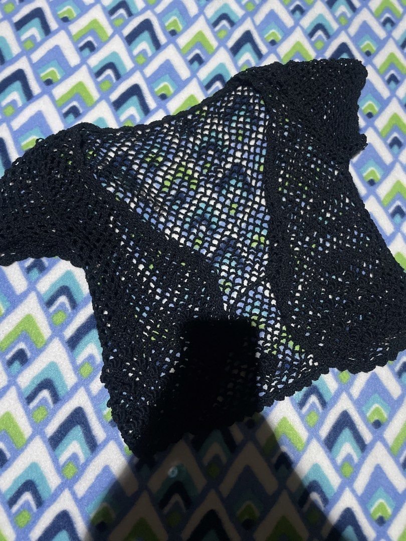 Black Cropped Crochet Bolero (Category: Sleeveless) located in Manila. Submitted by sapsari (Listing ID 1469306006, Image 1). Description: - Color: Black - Style: Short sleeve open-front bolero .
