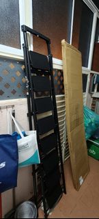 6 Step Folding Ladder Red and Black, Furniture & Home Living, Home ...