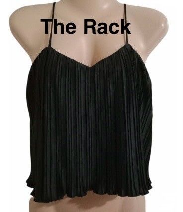 Black Pleated Camisole Spaghetti Strap Top (Category: Sleeveless) located in Paranaque City. Submitted by calm_youngstore7 (Listing ID 1469311355, Image 1). Description: LAST PIECE SALE! - Color: Black - Style: Pleated camisole with v-neckline, thin spaghetti straps, and a flowy layered drape - Size: Measures ~15 inches across the chest - Condition: Brand new, never worn - Extras: Original Nordstrom Rack tag still attached.